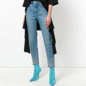 GRLFRND Pearl stud jeans